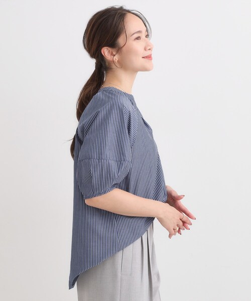 DRESKIP(ドレスキップ)の「【S-LL/洗濯後しわになりにくい】ランタンスリーブで女性らしく 5分袖スキッパーブラウス(シャツ/ブラウス・レディース・ピンク系/チャコールグレー/ブルー系その他4/ブラウン系2・04/03/02/01)」の18枚目の写真