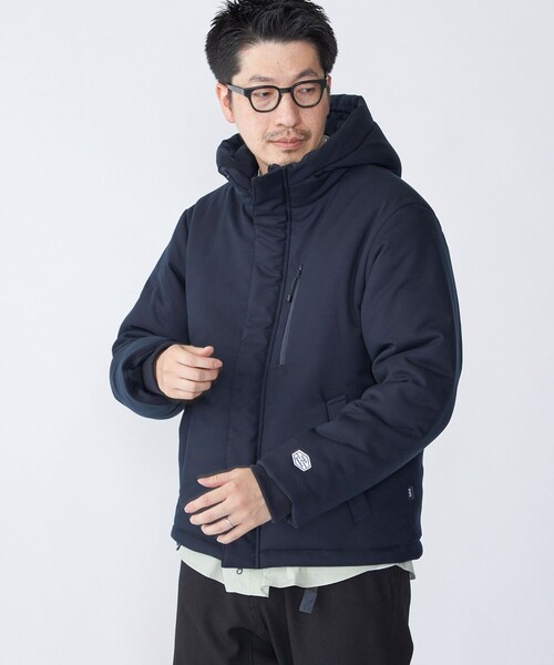 WEB限定】SHIPS: 中綿 ウールブレンド パデッド フード ジャケット