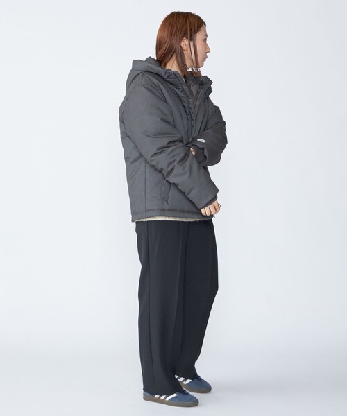 ウール混フード付きグレージャケット✨ 値下げ中 WEB限定】SHIPS: 中綿 ウールブレンド パデッド フード ジャケット