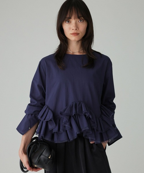 Marilyn Moon（マリリンムーン）の「【MARILYN MOON】＜別注＞2WAYブラウス（シャツ/ブラウス・レディース・ネイビー/ベージュ・フリー）」の22枚目の写真