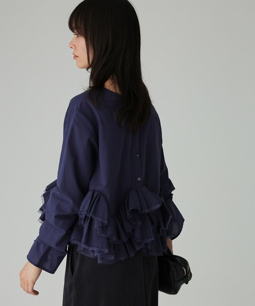 Marilyn Moon（マリリンムーン）の「【MARILYN MOON】＜別注＞2WAYブラウス（シャツ/ブラウス・レディース・ネイビー/ベージュ・フリー）」の21枚目の写真