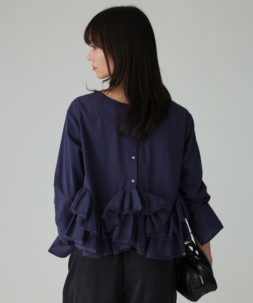 Marilyn Moon（マリリンムーン）の「【MARILYN MOON】＜別注＞2WAYブラウス（シャツ/ブラウス・レディース・ネイビー/ベージュ・フリー）」の20枚目の写真