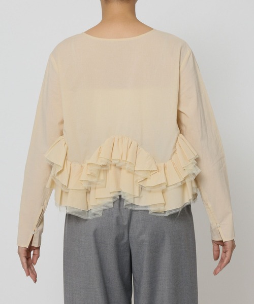 Marilyn Moon（マリリンムーン）の「【MARILYN MOON】＜別注＞2WAYブラウス（シャツ/ブラウス・レディース・ネイビー/ベージュ・フリー）」の13枚目の写真