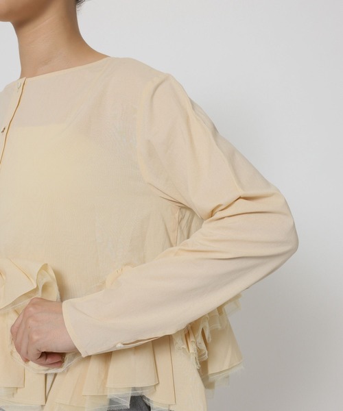 Marilyn Moon（マリリンムーン）の「【MARILYN MOON】＜別注＞2WAYブラウス（シャツ/ブラウス・レディース・ネイビー/ベージュ・フリー）」の7枚目の写真