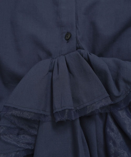 Marilyn Moon（マリリンムーン）の「【MARILYN MOON】＜別注＞2WAYブラウス（シャツ/ブラウス・レディース・ネイビー/ベージュ・フリー）」の3枚目の写真