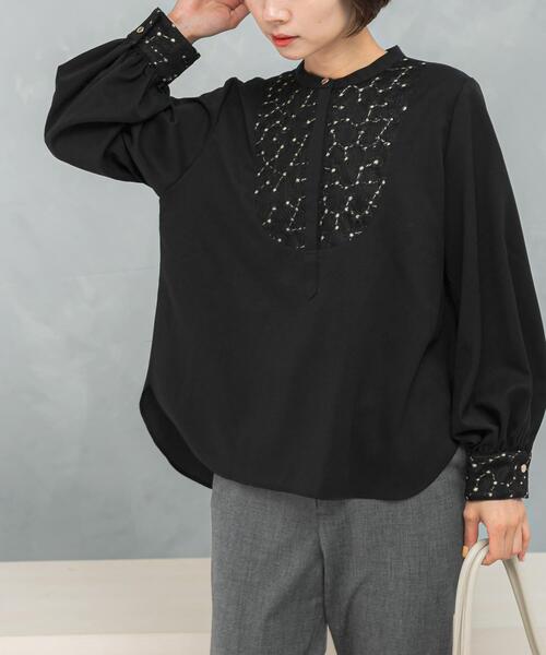 ウォッシャブルフラワー刺繍レースブラウス（シャツ/ブラウス）｜URBAN