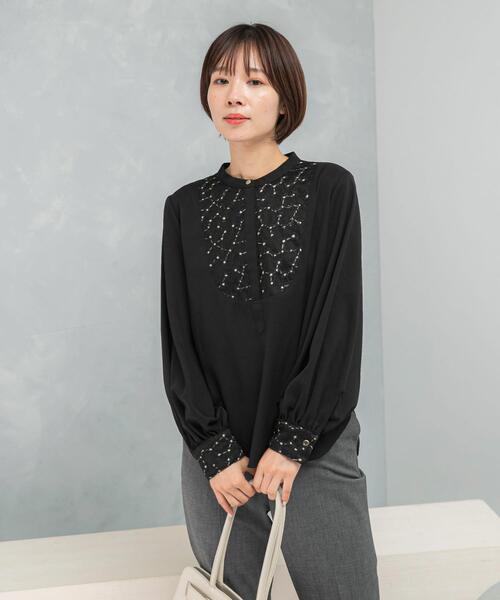 ウォッシャブルフラワー刺繍レースブラウス（シャツ/ブラウス）｜URBAN