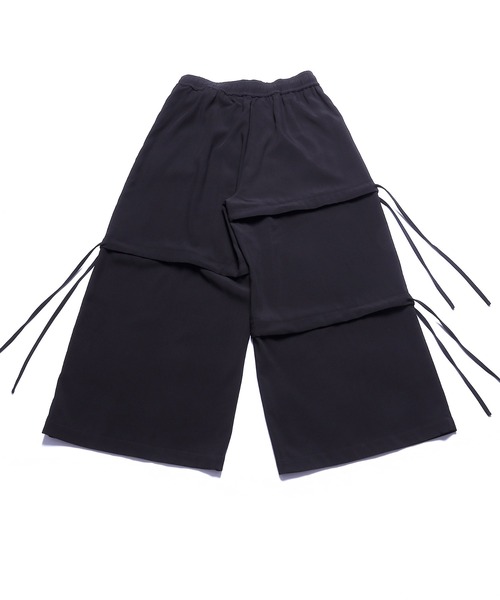 Asymmetry drawstring wide pants / アシンメトリー ドローストリング