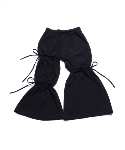 Asymmetry drawstring wide pants / アシンメトリー ドローストリング