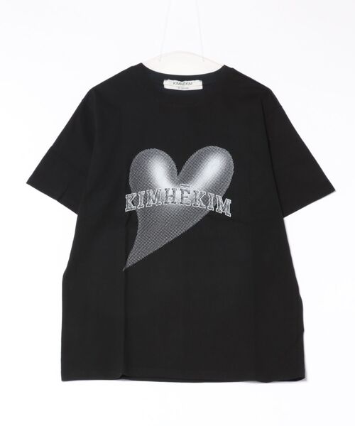 Scrap Book(スクラップブック)の「【KIMHEKIM】KIMHEKIM HEART BALLOON PRINT T-SHIRT(Tシャツ/カットソー・レディース・ホワイト/ブラック・M)」の1枚目の写真
