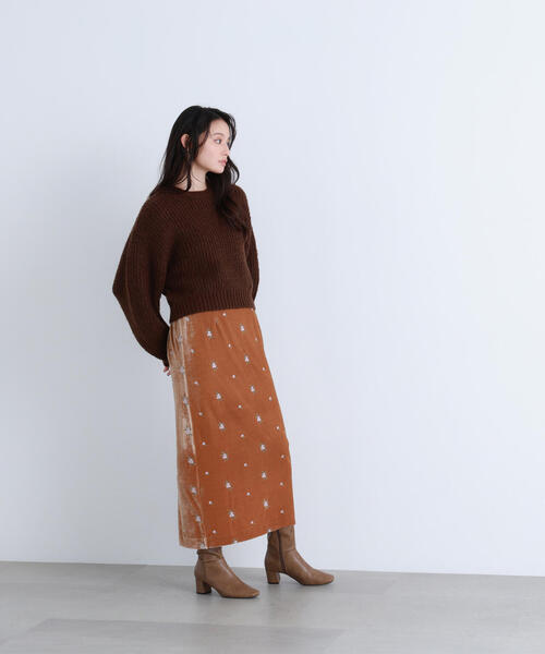 NATURAL BEAUTY BASIC（ナチュラルビューティーベーシック）の「◇【BLANC】クロップドアゼフォルムニット（ニット/セーター・レディース・ダークブラウン/ピンク/ライトグリーン・FREE）」の10枚目の写真