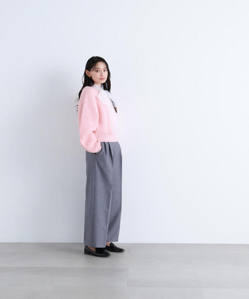 NATURAL BEAUTY BASIC（ナチュラルビューティーベーシック）の「◇【BLANC】クロップドアゼフォルムニット（ニット/セーター・レディース・ダークブラウン/ピンク/ライトグリーン・FREE）」の18枚目の写真