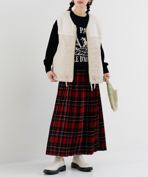 refinedworks(リファインドワークス)の「【refinedworks】ボア × キルティング の 異素材切替ベスト!(ベスト・レディース・カーキ/ブラック/ベージュ・FREE)」の19枚目の写真