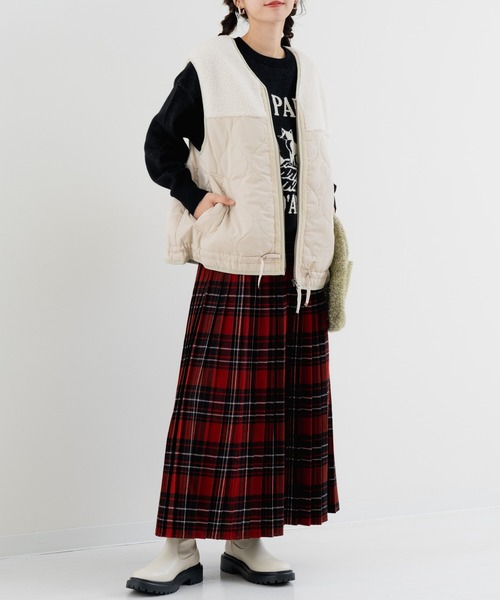 refinedworks(リファインドワークス)の「【refinedworks】ボア × キルティング の 異素材切替ベスト!(ベスト・レディース・カーキ/ブラック/ベージュ・FREE)」の18枚目の写真