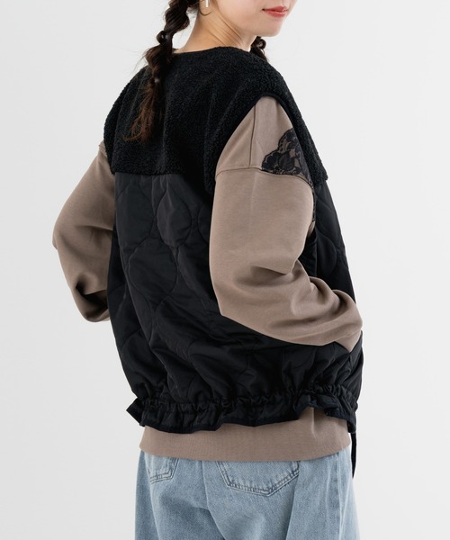 refinedworks(リファインドワークス)の「【refinedworks】ボア × キルティング の 異素材切替ベスト!(ベスト・レディース・カーキ/ブラック/ベージュ・FREE)」の17枚目の写真