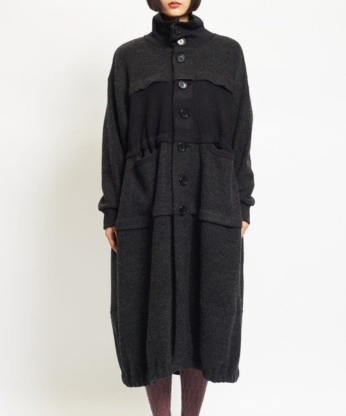 gomme（ゴム）の「モッサジャージ　切替ロングコート（その他アウター・レディース・チャコールグレー/ブラック・MEDIUM）」の9枚目の写真