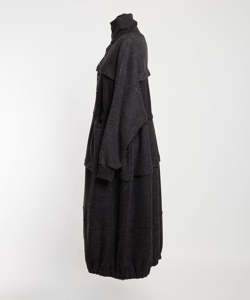 gomme（ゴム）の「モッサジャージ　切替ロングコート（その他アウター・レディース・チャコールグレー/ブラック・MEDIUM）」の13枚目の写真