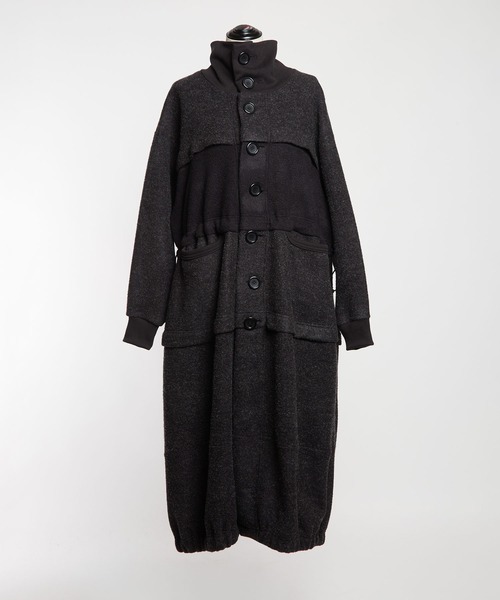 gomme（ゴム）の「モッサジャージ　切替ロングコート（その他アウター・レディース・チャコールグレー/ブラック・MEDIUM）」の12枚目の写真