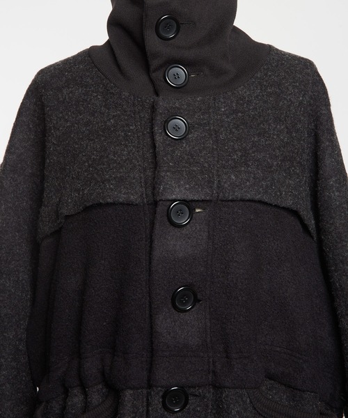 gomme（ゴム）の「モッサジャージ　切替ロングコート（その他アウター・レディース・チャコールグレー/ブラック・MEDIUM）」の15枚目の写真