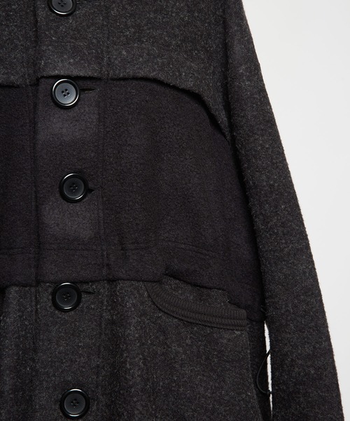 gomme（ゴム）の「モッサジャージ　切替ロングコート（その他アウター・レディース・チャコールグレー/ブラック・MEDIUM）」の17枚目の写真