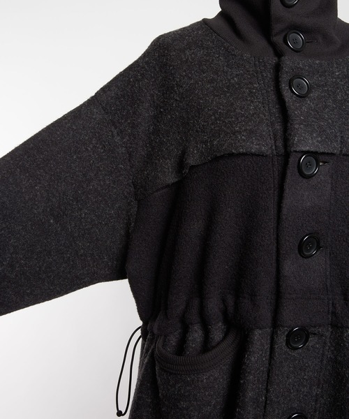 gomme（ゴム）の「モッサジャージ　切替ロングコート（その他アウター・レディース・チャコールグレー/ブラック・MEDIUM）」の19枚目の写真