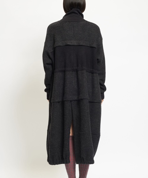 gomme（ゴム）の「モッサジャージ　切替ロングコート（その他アウター・レディース・チャコールグレー/ブラック・MEDIUM）」の11枚目の写真