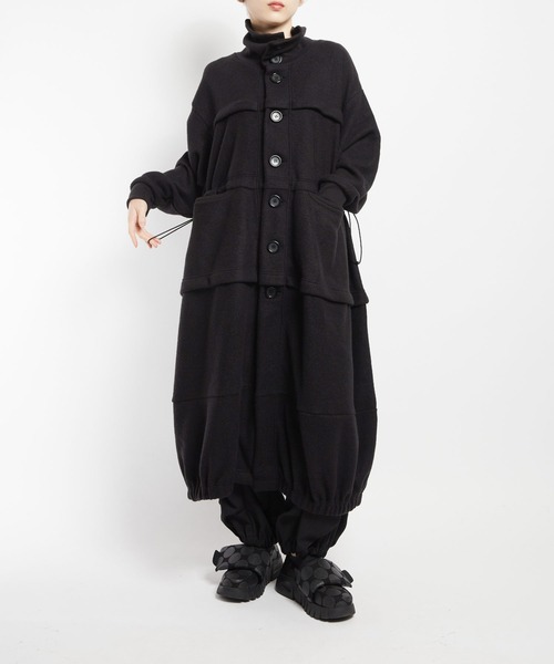 gomme（ゴム）の「モッサジャージ　切替ロングコート（その他アウター・レディース・チャコールグレー/ブラック・MEDIUM）」の7枚目の写真