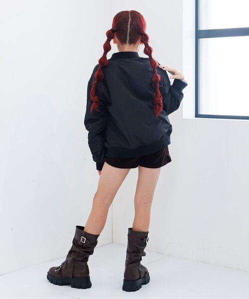algy（アルジー）の「ライニング配色ライトブルゾン（ブルゾン・キッズ・ブラック/カーキ/グレー・XX-SMALL/X-SMALL/SMALL/MEDIUM）」の5枚目の写真