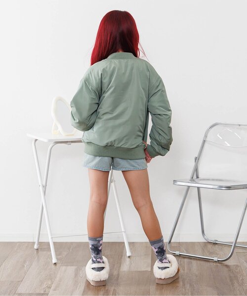 algy（アルジー）の「ライニング配色ライトブルゾン（ブルゾン・キッズ・ブラック/カーキ/グレー・XX-SMALL/X-SMALL/SMALL/MEDIUM）」の9枚目の写真