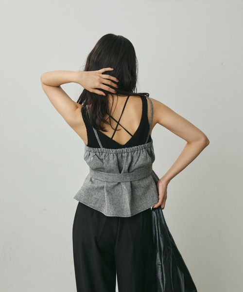 Lunea（ルネア）の「ベルト付き2wayビスチェ（キャミソール・レディース・グレー/ブラウン・FREE）」の5枚目の写真
