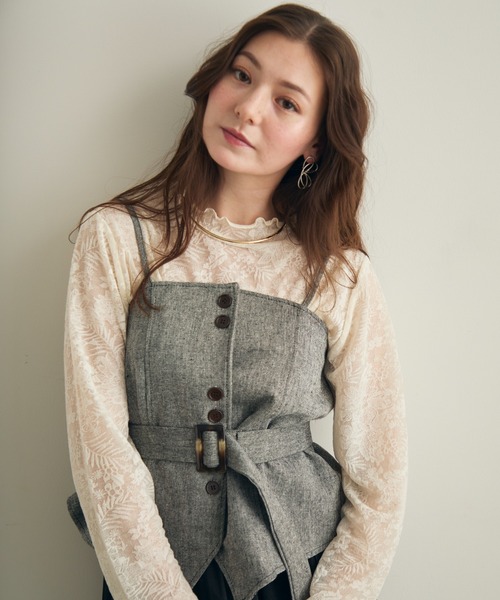 Lunea（ルネア）の「ベルト付き2wayビスチェ（キャミソール・レディース・グレー/ブラウン・FREE）」の22枚目の写真