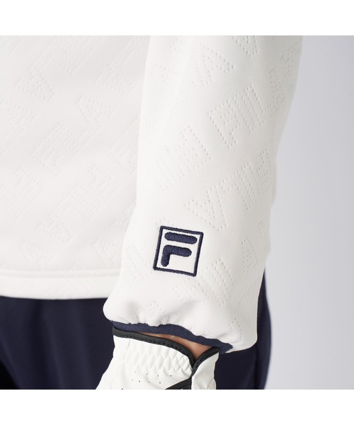 FILA GOLF(フィラゴルフ )の「FILA GOLF フィラゴルフ ゴルフウェア ワンポイント ロゴ ストレッチ 保温 防風 キルトボンディングブルゾン(ブルゾン・メンズ・オフホワイト/ブラック・3L/LL/L/M)」の14枚目の写真