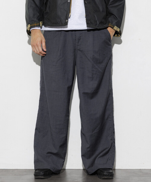 FREAK'S STORE(フリークスストア)の「Washed 100% Wool ワイドシルエット スラックスパンツ(スラックス・メンズ・ブラック/グレー・MEDIUM/LARGE)」の1枚目の写真