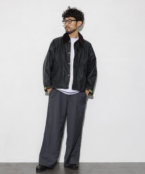 FREAK'S STORE(フリークスストア)の「Washed 100% Wool ワイドシルエット スラックスパンツ(スラックス・メンズ・ブラック/グレー・MEDIUM/LARGE)」の8枚目の写真