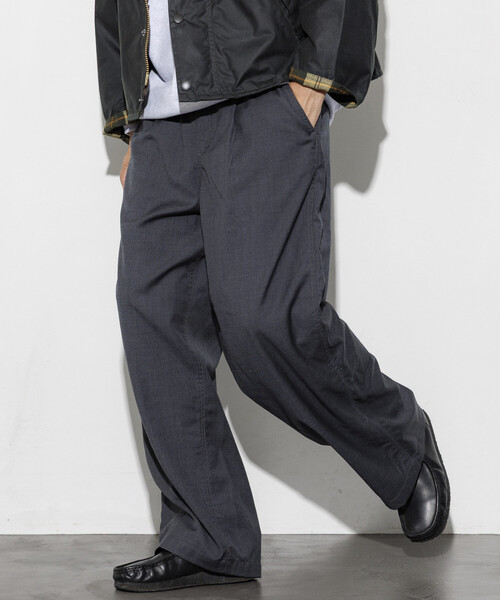 FREAK'S STORE(フリークスストア)の「Washed 100% Wool ワイドシルエット スラックスパンツ(スラックス・メンズ・ブラック/グレー・MEDIUM/LARGE)」の4枚目の写真