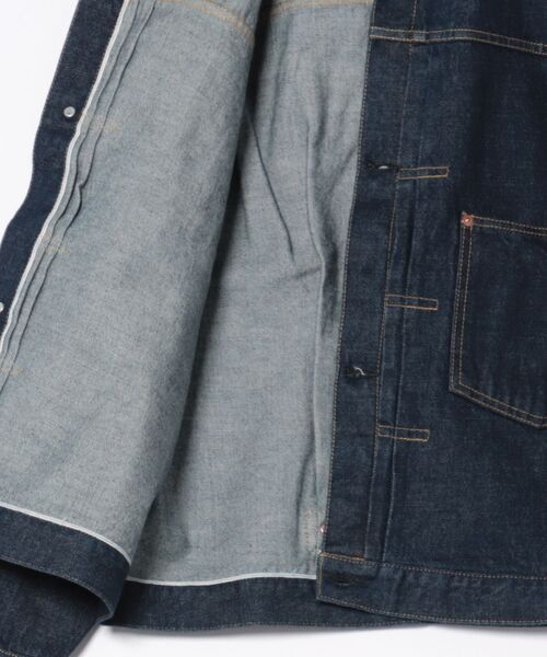 HOUSTON（ヒューストン）の「HOUSTON 大戦モデルセルビッジGジャン（デニムジャケット・メンズ・ナチュラル/ネイビー系/ブラック・40/38/42/44）」の5枚目の写真