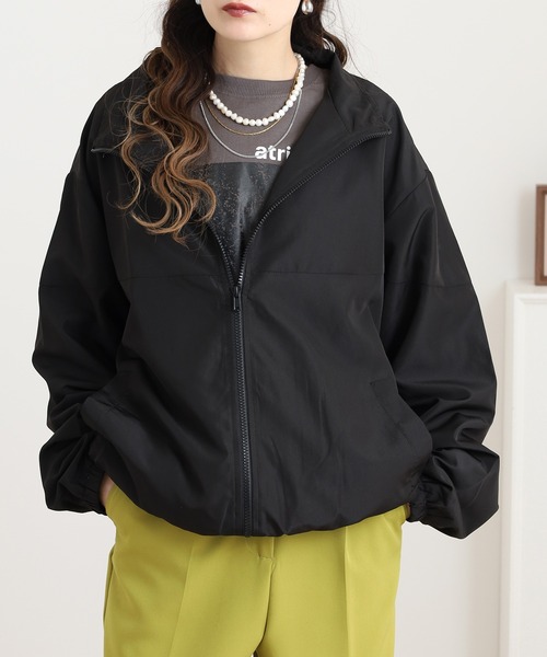 ジャケット・アウター mii セール】mitis スタンドカラージップアップブルゾン 配色（ナイロン