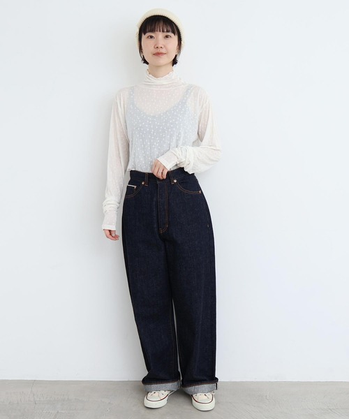 l'atelier du savon(アトリエドサボン)の「_透けてるドット タートルインナー(Tシャツ/カットソー・レディース・ブラック/オフホワイト・FREE)」の12枚目の写真