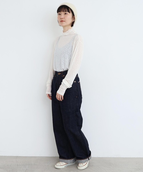 l'atelier du savon(アトリエドサボン)の「_透けてるドット タートルインナー(Tシャツ/カットソー・レディース・ブラック/オフホワイト・FREE)」の13枚目の写真