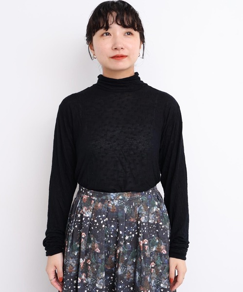 l'atelier du savon(アトリエドサボン)の「_透けてるドット タートルインナー(Tシャツ/カットソー・レディース・ブラック/オフホワイト・FREE)」の17枚目の写真