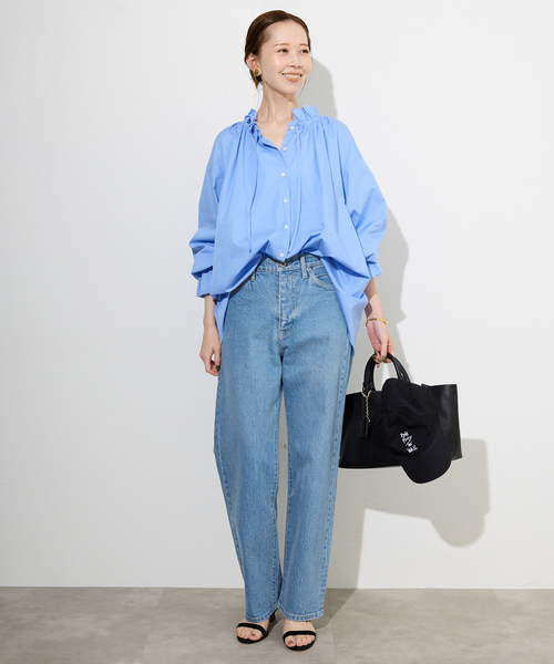 SLOBE IENA（スローブイエナ）の「《4サイズ展開/追加7》LE DENIM ストレートデニムパンツ（デニムパンツ・レディース・ブラック/サックスブルー・34/36/38/40）」の9枚目の写真