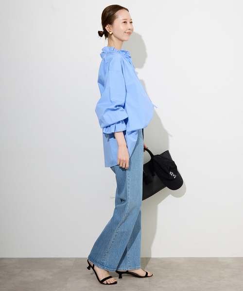 SLOBE IENA（スローブイエナ）の「《4サイズ展開/追加7》LE DENIM ストレートデニムパンツ（デニムパンツ・レディース・ブラック/サックスブルー・34/36/38/40）」の4枚目の写真