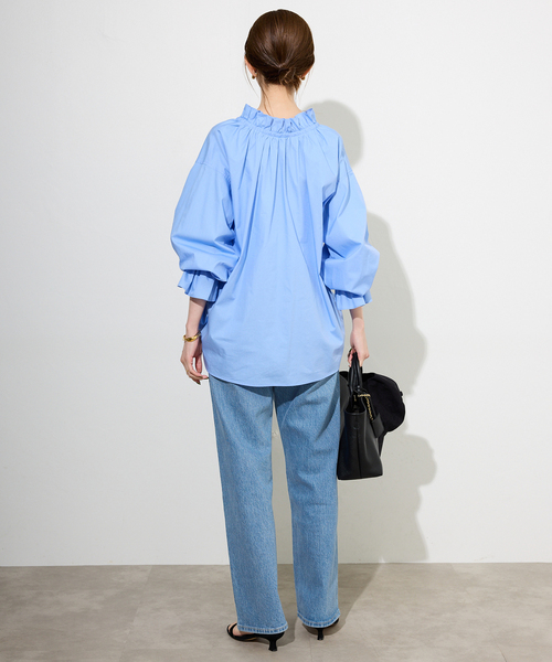 SLOBE IENA（スローブイエナ）の「《4サイズ展開/追加7》LE DENIM ストレートデニムパンツ（デニムパンツ・レディース・ブラック/サックスブルー・34/36/38/40）」の8枚目の写真