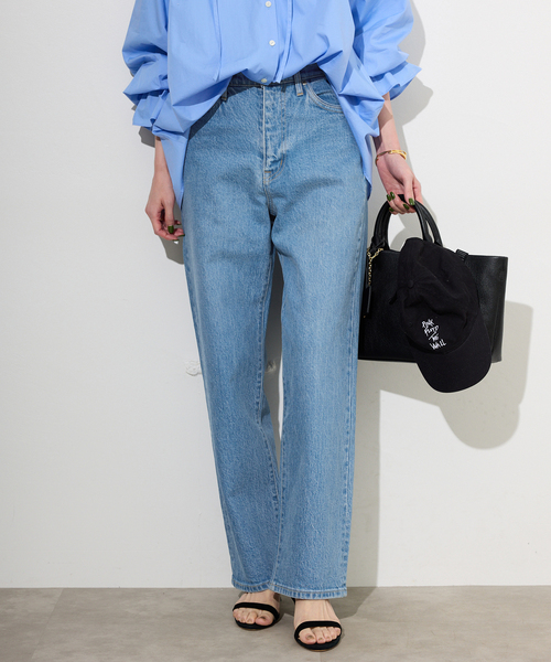 SLOBE IENA（スローブイエナ）の「《4サイズ展開/追加7》LE DENIM ストレートデニムパンツ（デニムパンツ・レディース・ブラック/サックスブルー・34/36/38/40）」の6枚目の写真