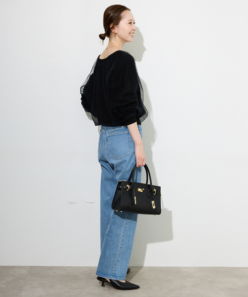 SLOBE IENA（スローブイエナ）の「《4サイズ展開/追加7》LE DENIM ストレートデニムパンツ（デニムパンツ・レディース・ブラック/サックスブルー・34/36/38/40）」の11枚目の写真