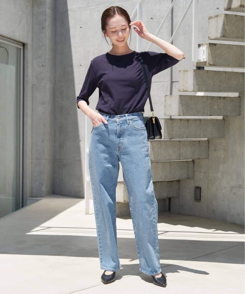 SLOBE IENA（スローブイエナ）の「《4サイズ展開/追加7》LE DENIM ストレートデニムパンツ（デニムパンツ・レディース・ブラック/サックスブルー・34/36/38/40）」の13枚目の写真