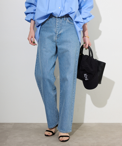 SLOBE IENA(スローブイエナ)の「《4サイズ展開/追加7》LE DENIM ストレートデニムパンツ(デニムパンツ・レディース・ブラック/サックスブルー・34/36/38/40)」の5枚目の写真