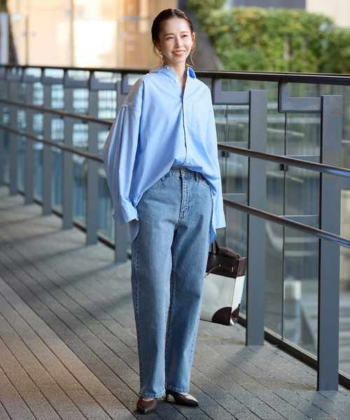 SLOBE IENA(スローブイエナ)の「《4サイズ展開/追加7》LE DENIM ストレートデニムパンツ(デニムパンツ・レディース・ブラック/サックスブルー・34/36/38/40)」の9枚目の写真