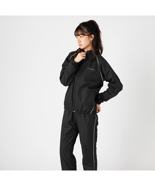 Kappa(カッパ)の「Kappa カッパ 軽量 裏フリース ポリエステルリップ ウィンドブレーカー ジャケット(ブルゾン・レディース・ブラック/ネイビー・M/L/LL)」の8枚目の写真
