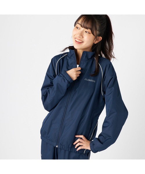 Kappa(カッパ)の「Kappa カッパ 軽量 裏フリース ポリエステルリップ ウィンドブレーカー ジャケット(ブルゾン・レディース・ブラック/ネイビー・M/L/LL)」の16枚目の写真